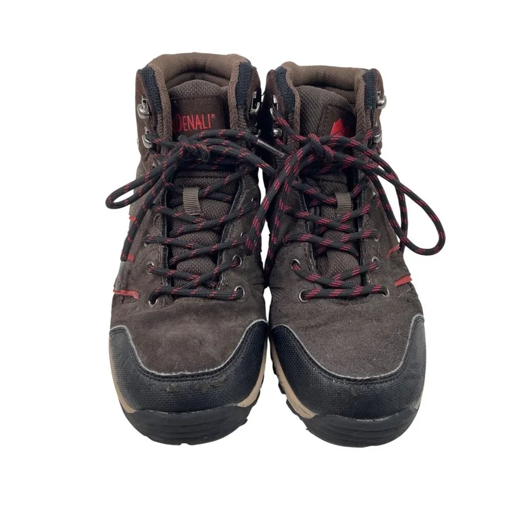 Denali Mens Waterproof Hiking Boots Brown/Black/Red Size 7 Outdoor Trail Shoes - Picture 3 of 14
